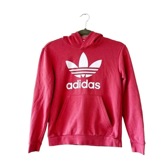 Adidas Youth Hoodie Size Medium 11 12 Pink Trefoil Three Stripe Life Soccer - Picture 1 of 6
